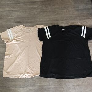 torrid Black & Light Brown Or Cream Double-Stripe Short Sleeve Tees
